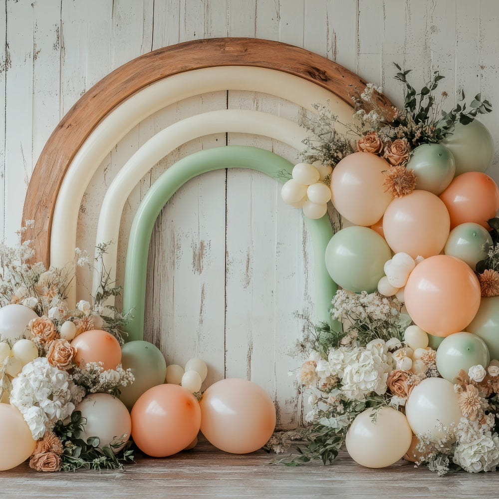 Boho Arch Backdrop Balloon Florals Photography Backdrop GQ2-64