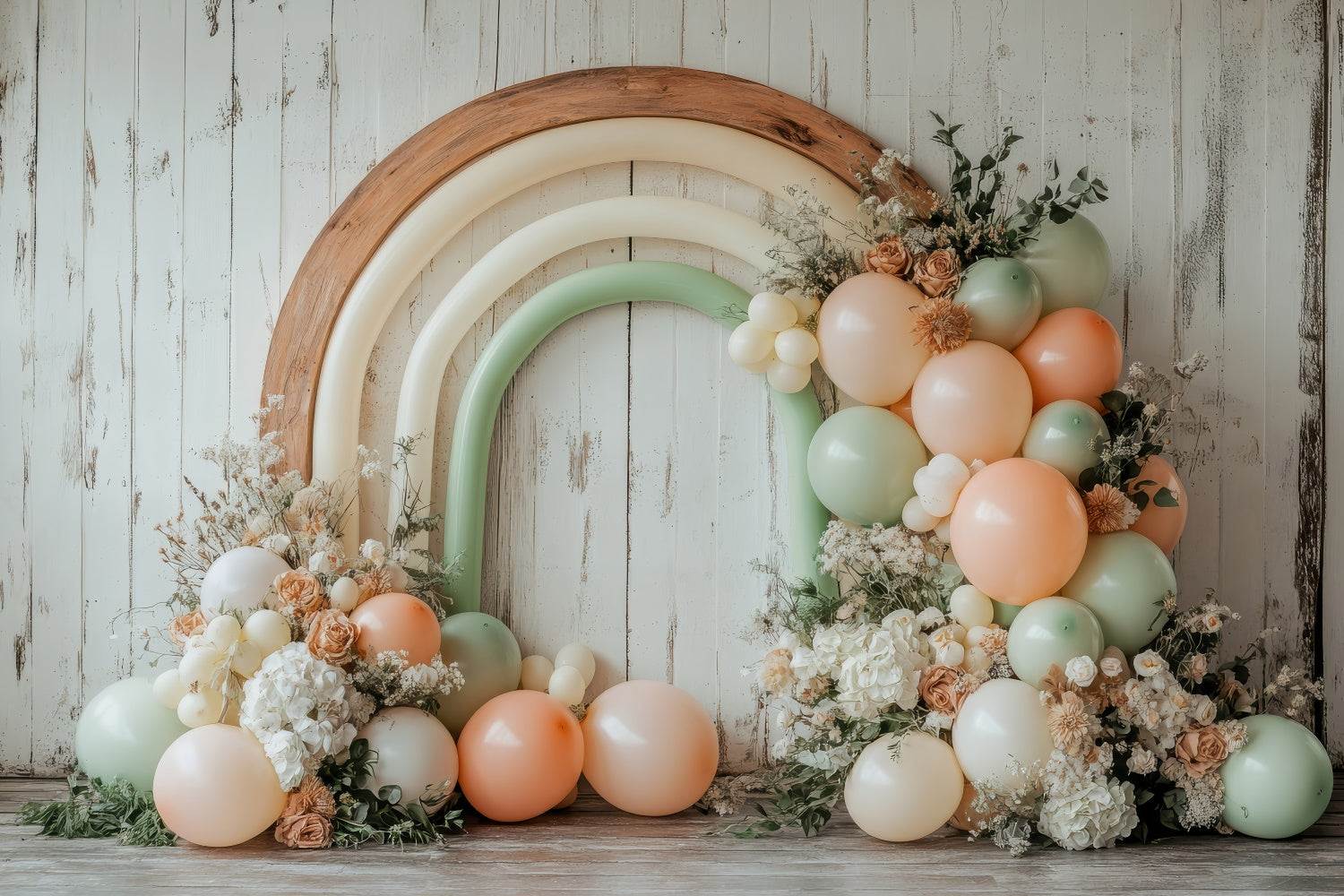 Boho Arch Backdrop Balloon Florals Photography Backdrop GQ2-64