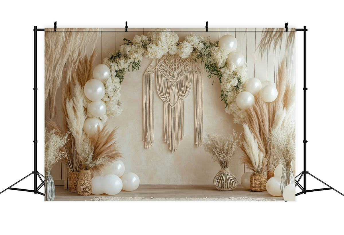 Boho Arch Backdrop Floral Macrame Balloon Backdrop GQ2-68