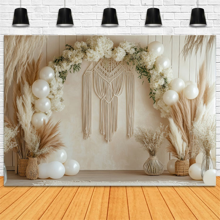 Boho Arch Backdrop Floral Macrame Balloon Backdrop GQ2-68