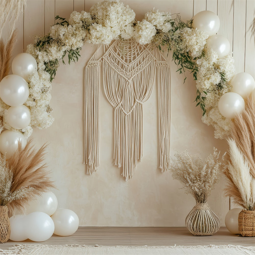 Boho Arch Backdrop Floral Macrame Balloon Backdrop GQ2-68