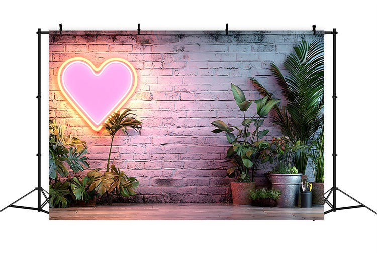 Boho Backdrop Ideas Neon Heart Wall Greenery Backdrop GQ2-74