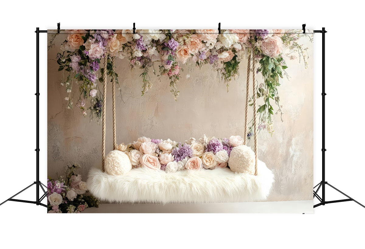 Boho Backdrop Ideas Floral Swing Photography Backdrop GQ2-77