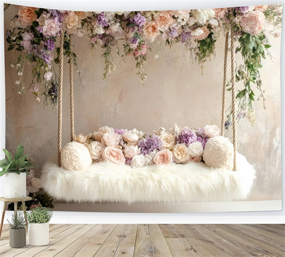 Boho Backdrop Ideas Floral Swing Photography Backdrop GQ2-77