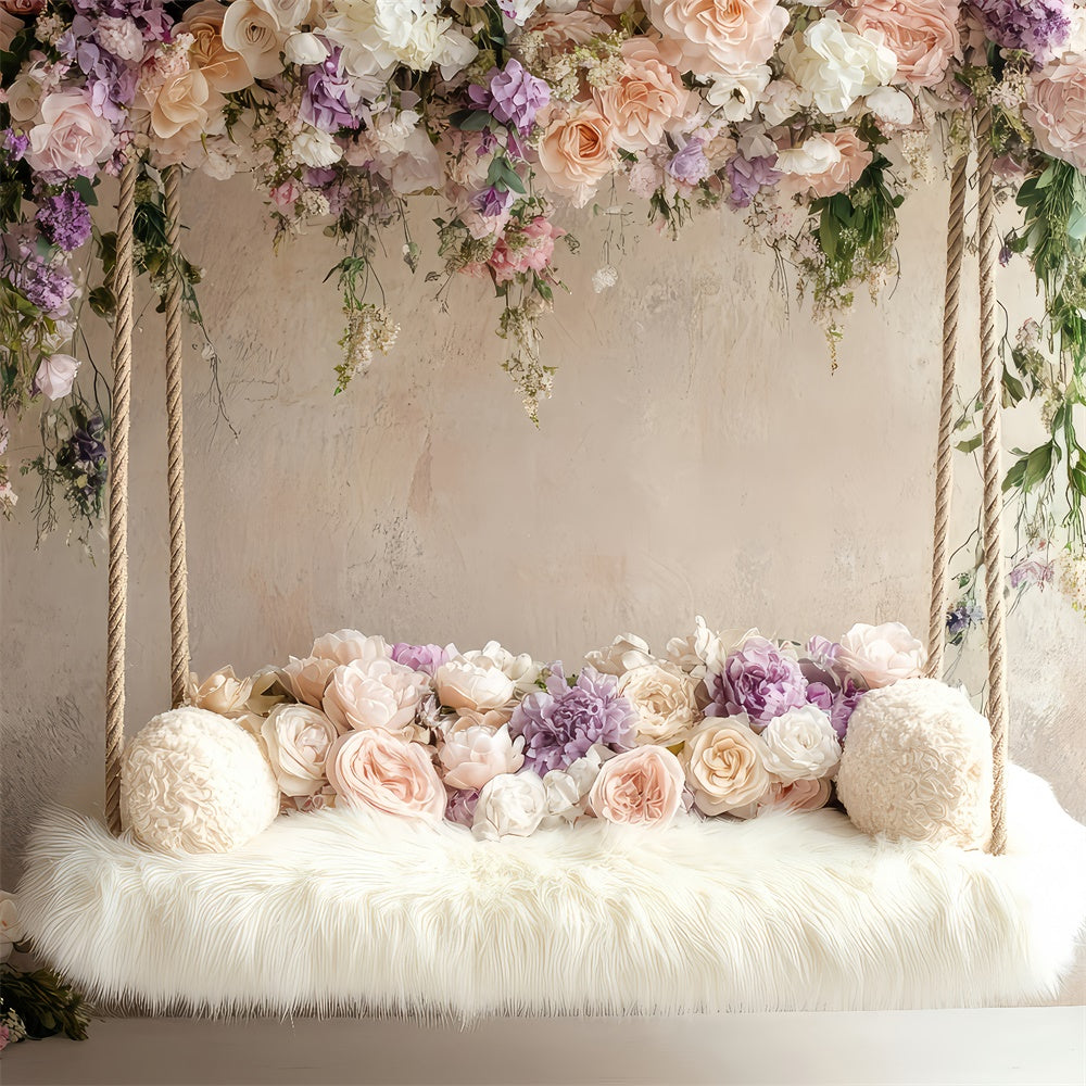 Boho Backdrop Ideas Floral Swing Photography Backdrop GQ2-77