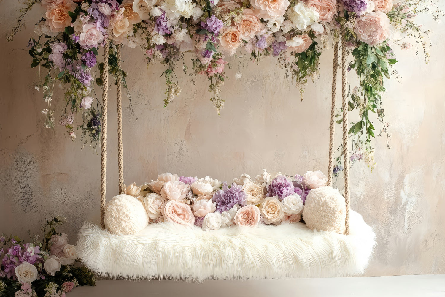 Boho Backdrop Ideas Floral Swing Photography Backdrop GQ2-77