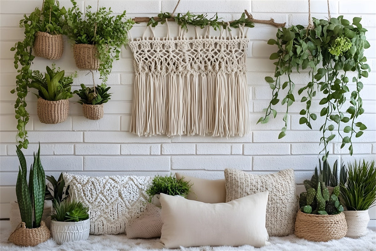 Boho Backdrops Macrame Decor Hanging Greenery Backdrop GQ2-84