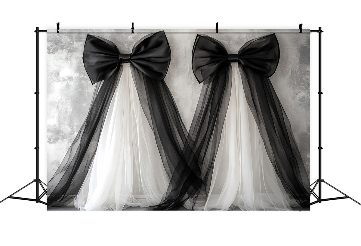 Happy Mother's Day Backdrop Elegant Black White Bow Backdrop GQ2-87