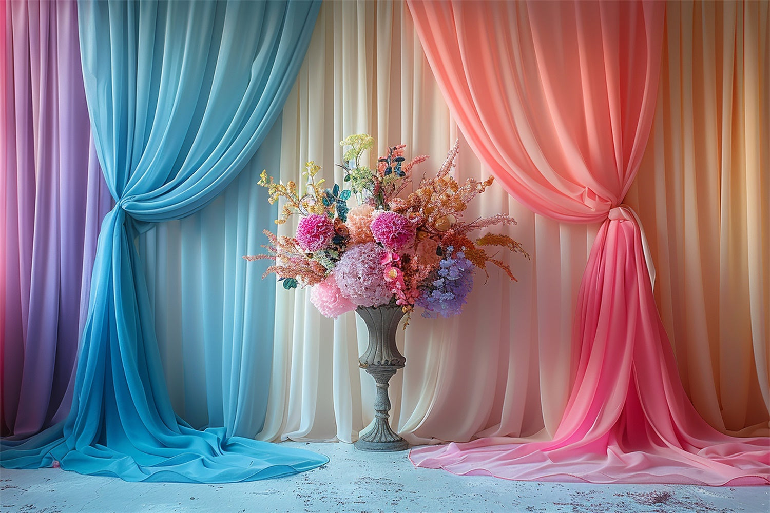 Mothers Day Backdrop Romantic Ombre Curtain Blossom Backdrop GQ2-88