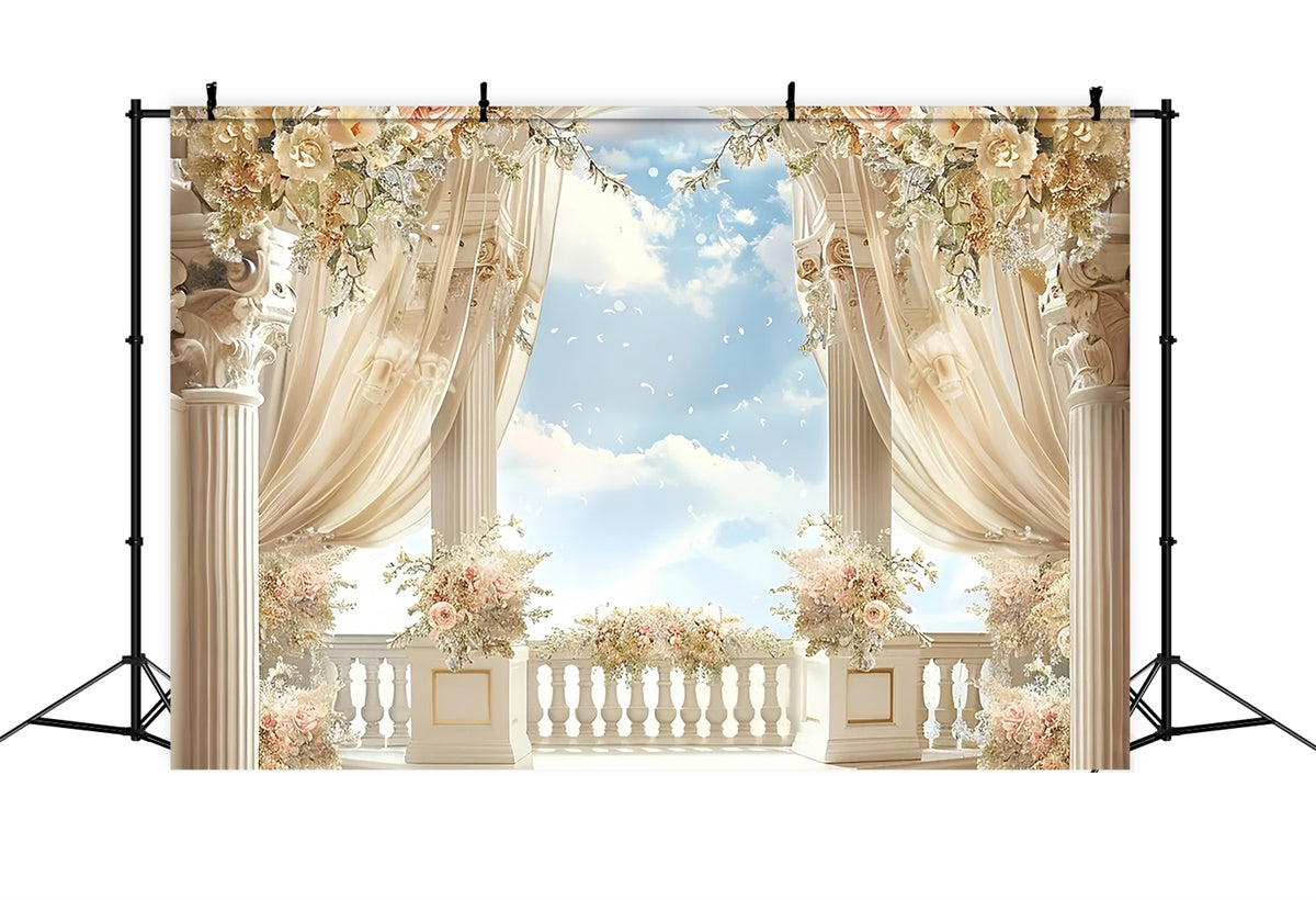 Mother's Day Backdrop Romantic Vintage Garden Terrace Backdrop GQ2-90