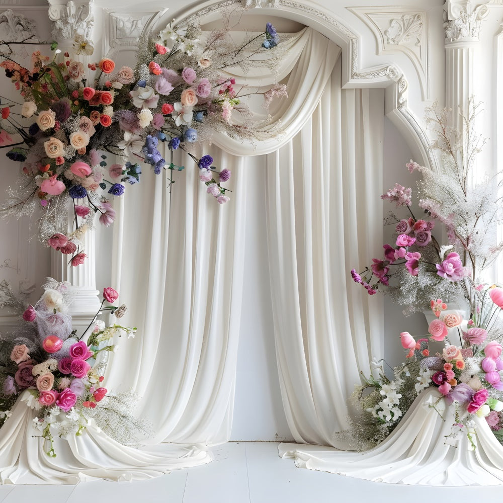 Mother's Day Photo Backdrop French Romantic Floral Arch Backdrop GQ2-97