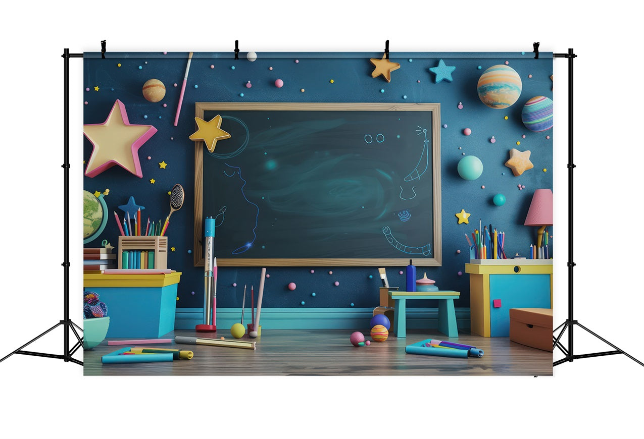 Backdrop Back To School Space-Themed Classroom Backdrop GQ3-110