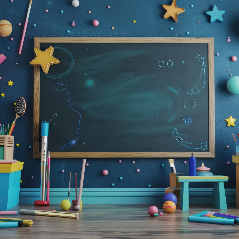 Backdrop Back To School Space-Themed Classroom Backdrop GQ3-110