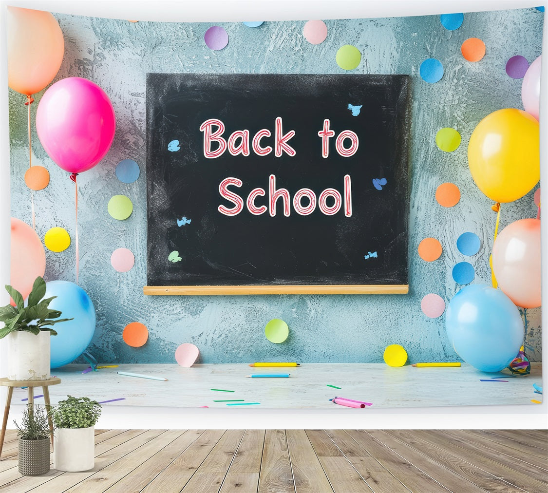 Back To School Balloon Backdrop Classroom Decor Backdrop GQ3-112