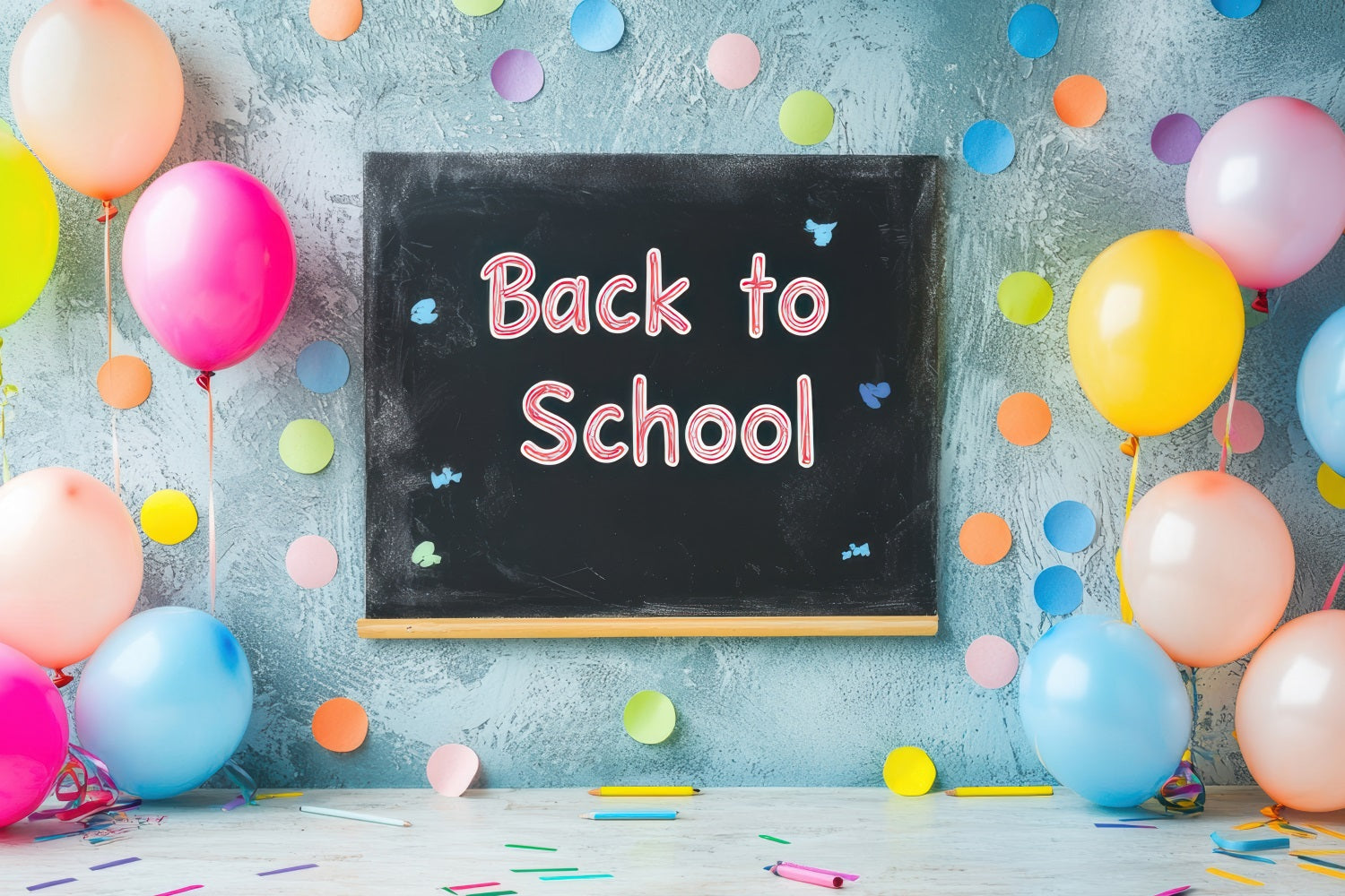 Back To School Balloon Backdrop Classroom Decor Backdrop GQ3-112