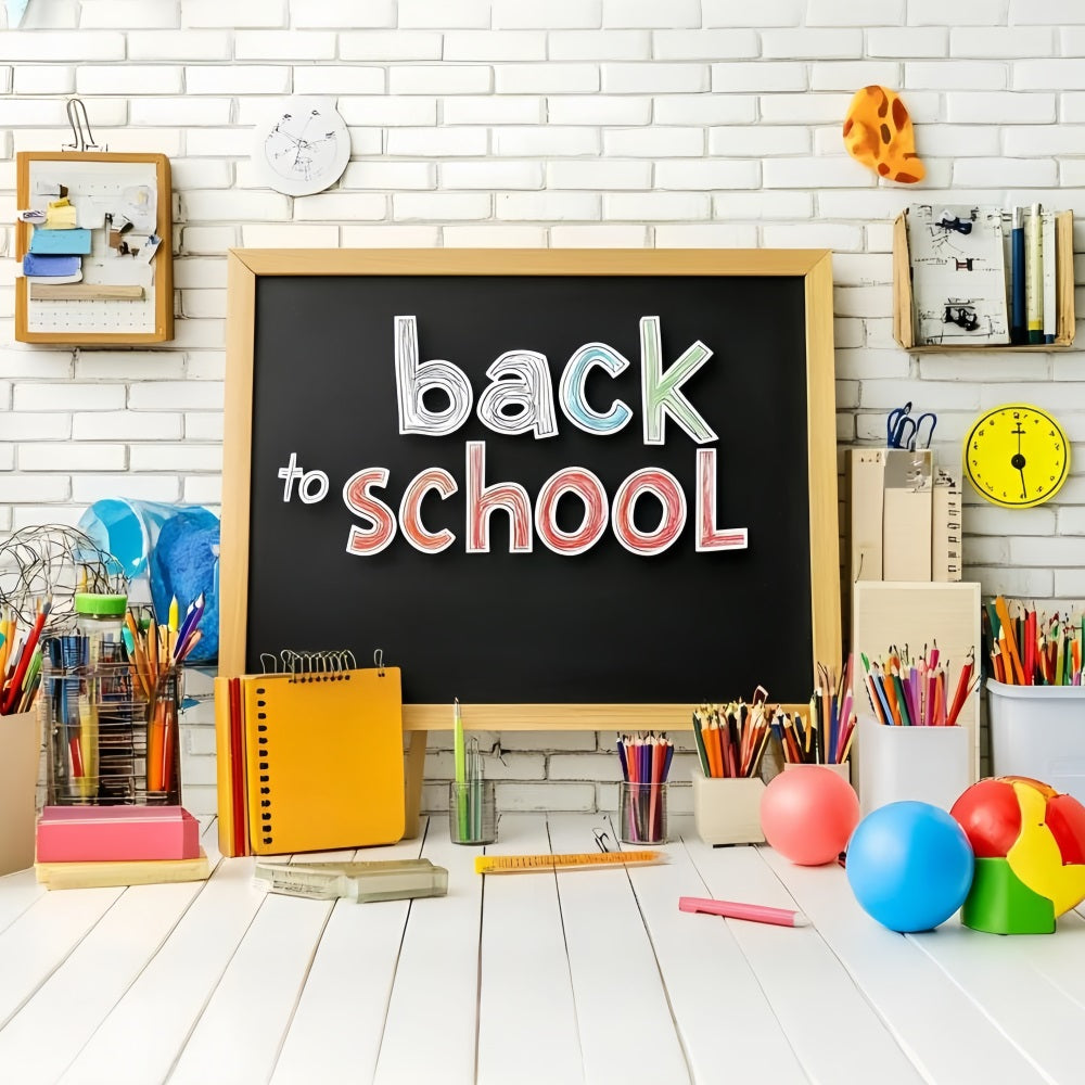 Back To School Backdrop Supplies Chalkboard Learning Backdrop GQ3-119