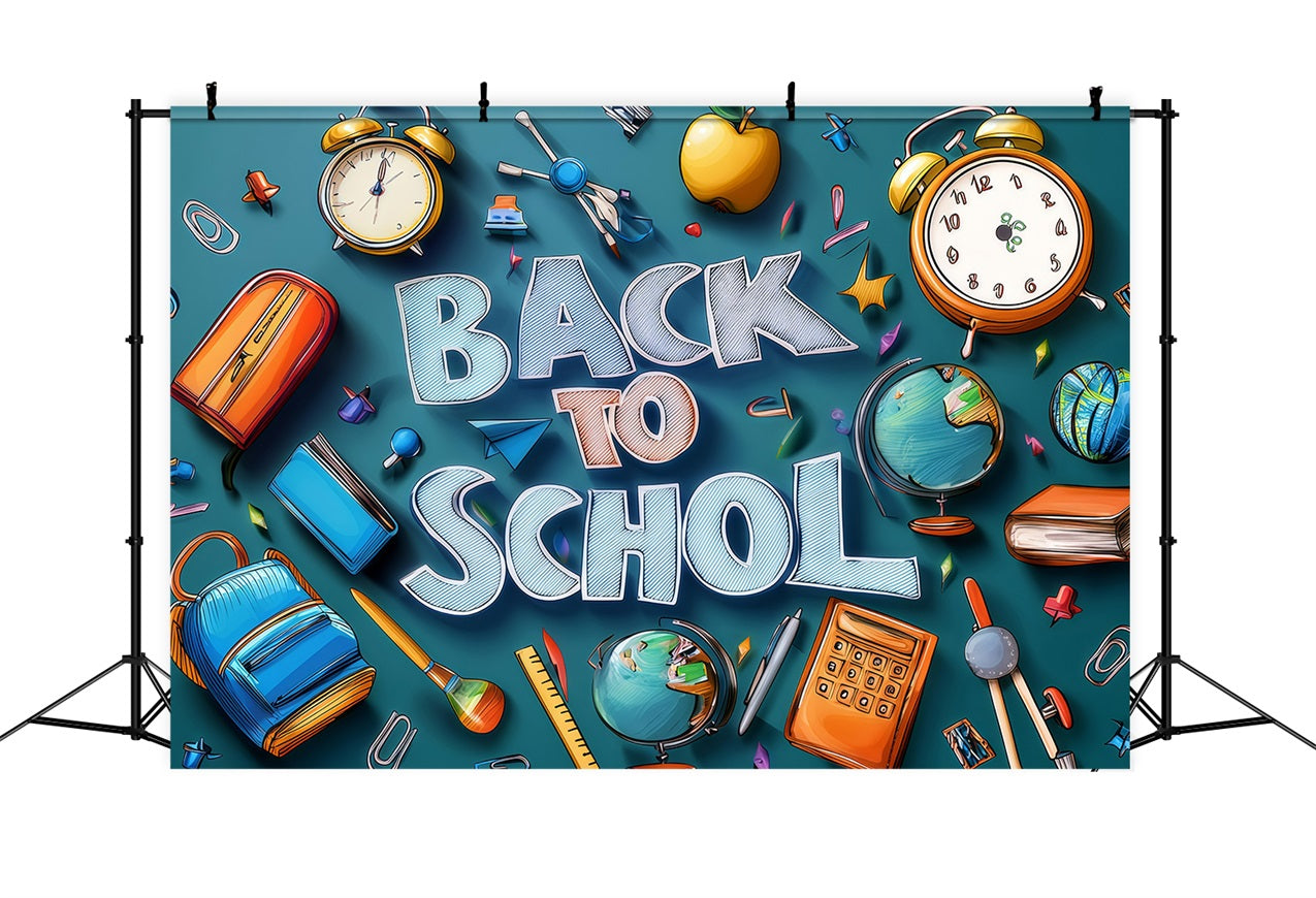 Back To School Photo Backdrop Ideas School Supplies Backdrop GQ3-127