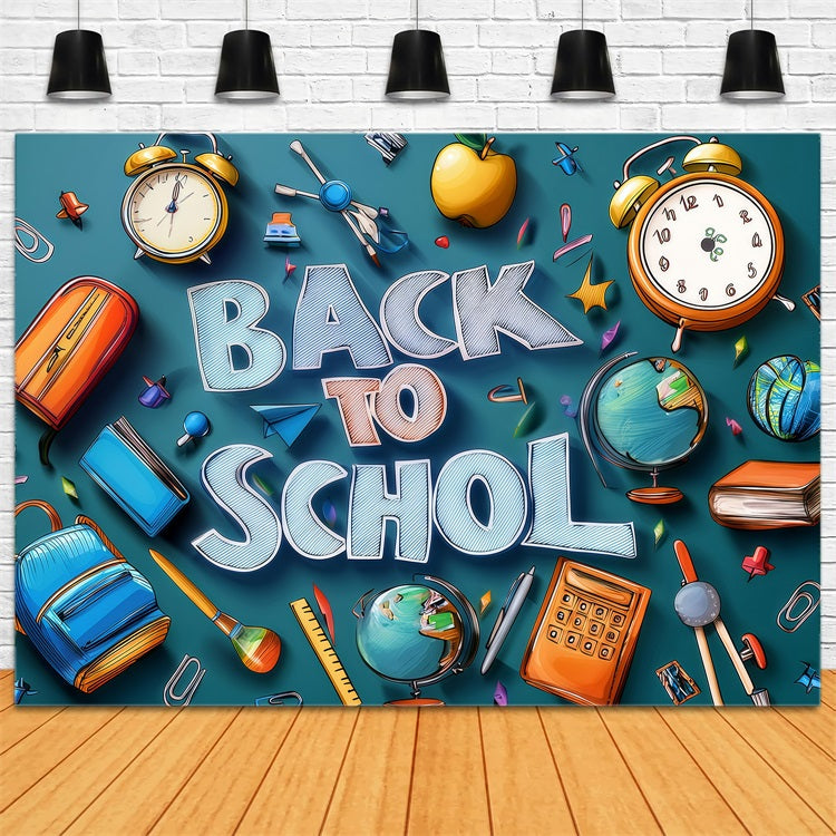 Back To School Photo Backdrop Ideas School Supplies Backdrop GQ3-127