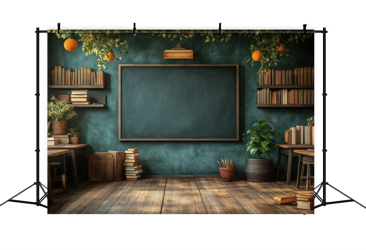 Back To School Backdrop Ideas Wooden Classroom Black Chalkboard Backdrop GQ3-133