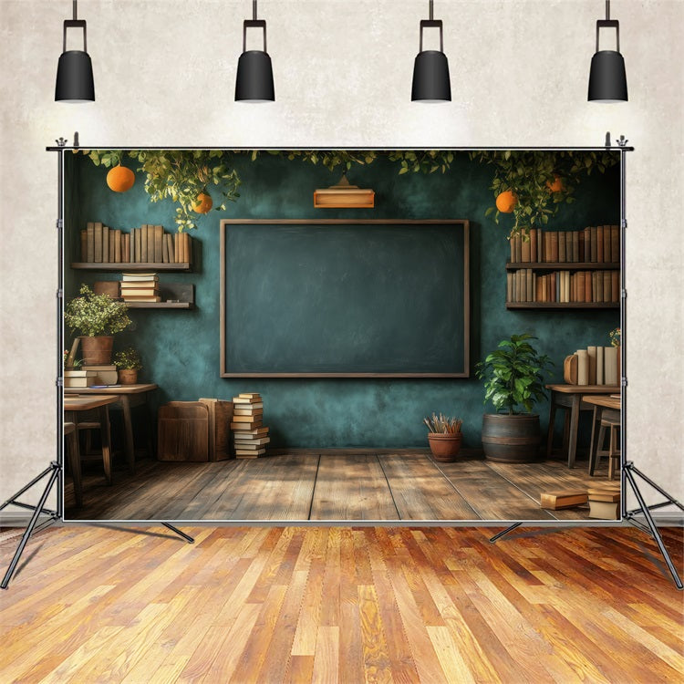 Back To School Backdrop Ideas Wooden Classroom Black Chalkboard Backdrop GQ3-133