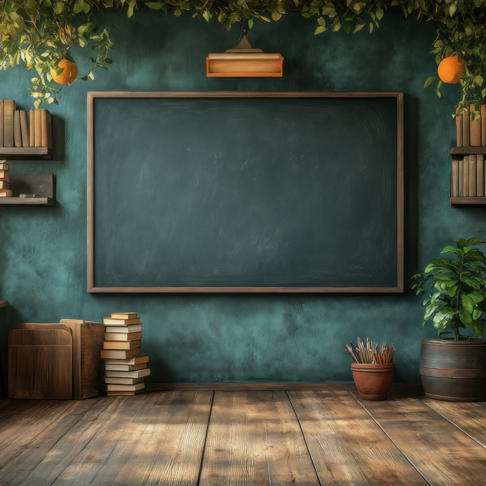 Back To School Backdrop Ideas Wooden Classroom Black Chalkboard Backdrop GQ3-133