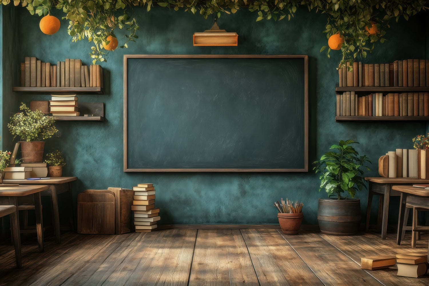 Back To School Backdrop Ideas Wooden Classroom Black Chalkboard Backdrop GQ3-133