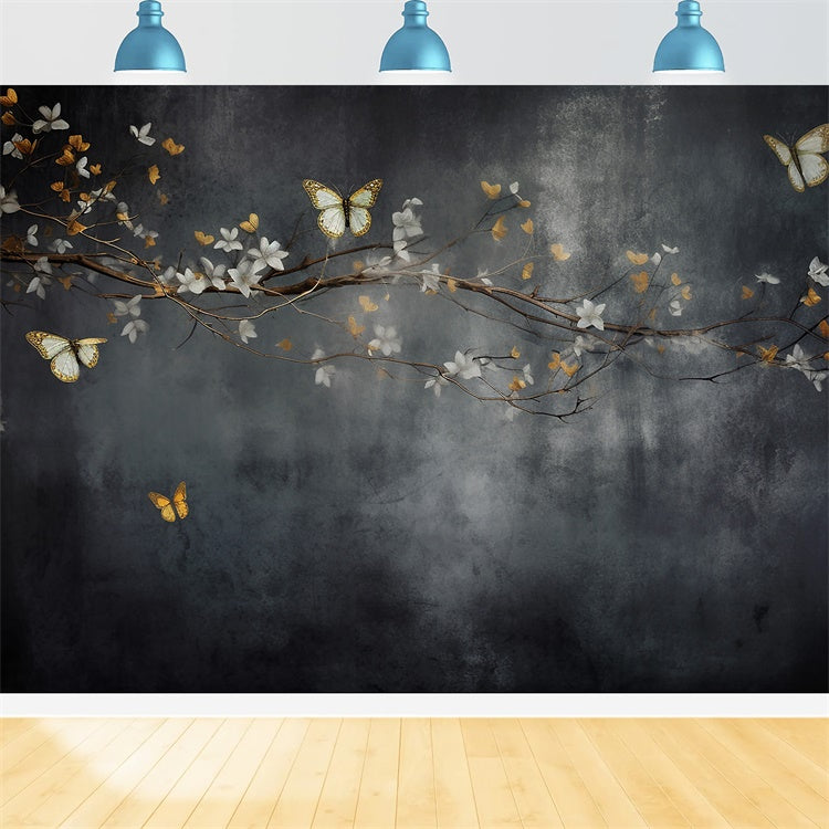 Backdrop Fine Art Golden Butterflies Branch Backdrop GTY-102