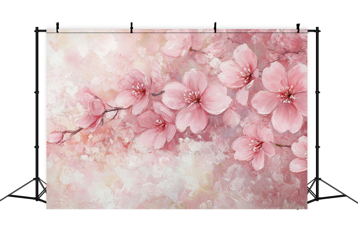 Fine Art Backdrops Watercolor Cherry Blossom Pink Backdrop GTY-108