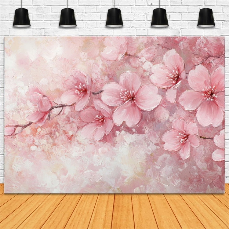 Fine Art Backdrops Watercolor Cherry Blossom Pink Backdrop GTY-108