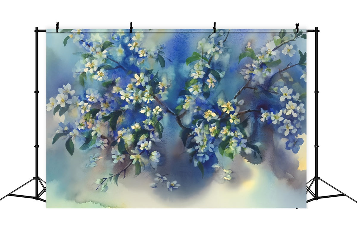 Fine Art Backdrops Serene Blue Floral Fantasy Backdrop GTY-109