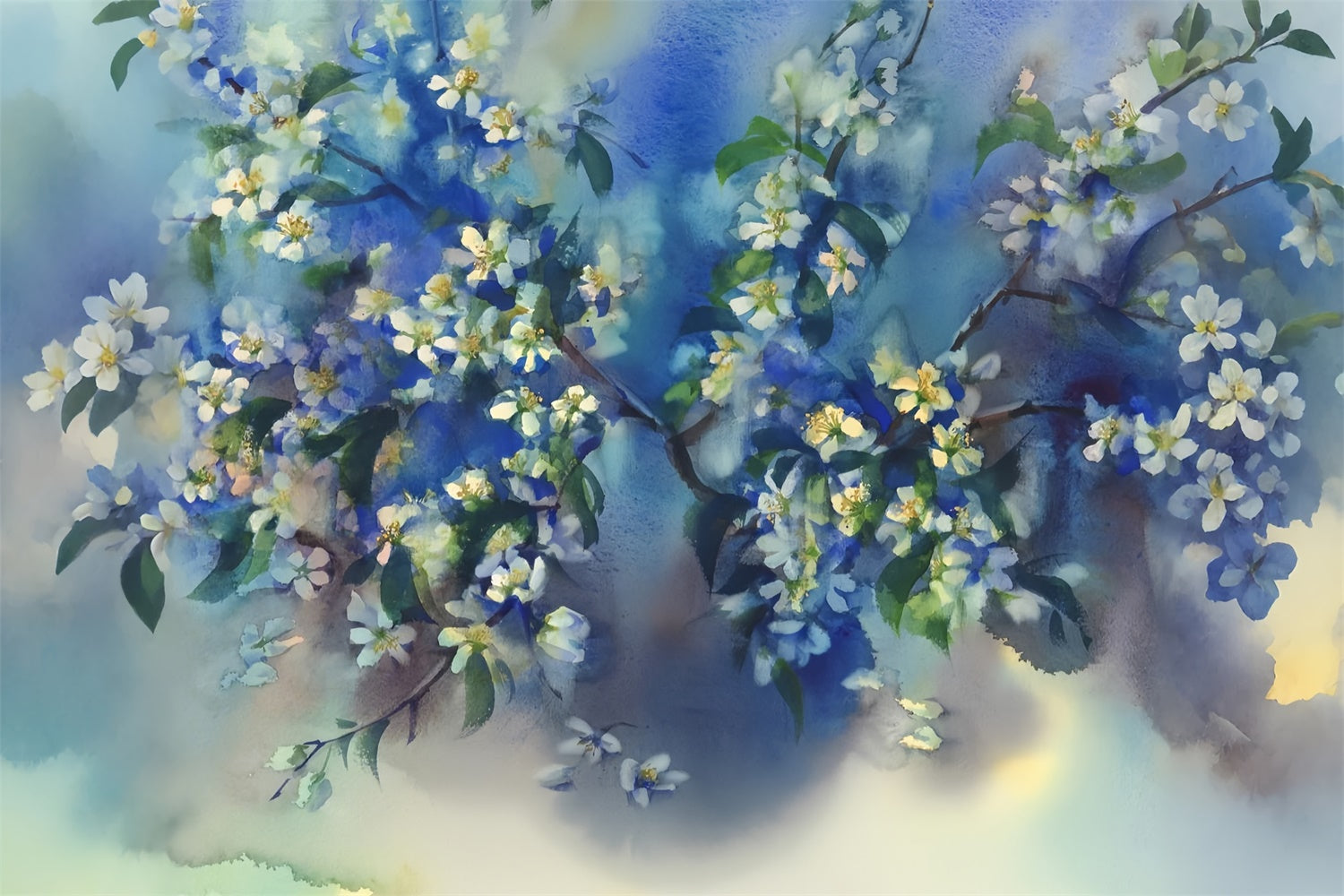 Fine Art Backdrops Serene Blue Floral Fantasy Backdrop GTY-109