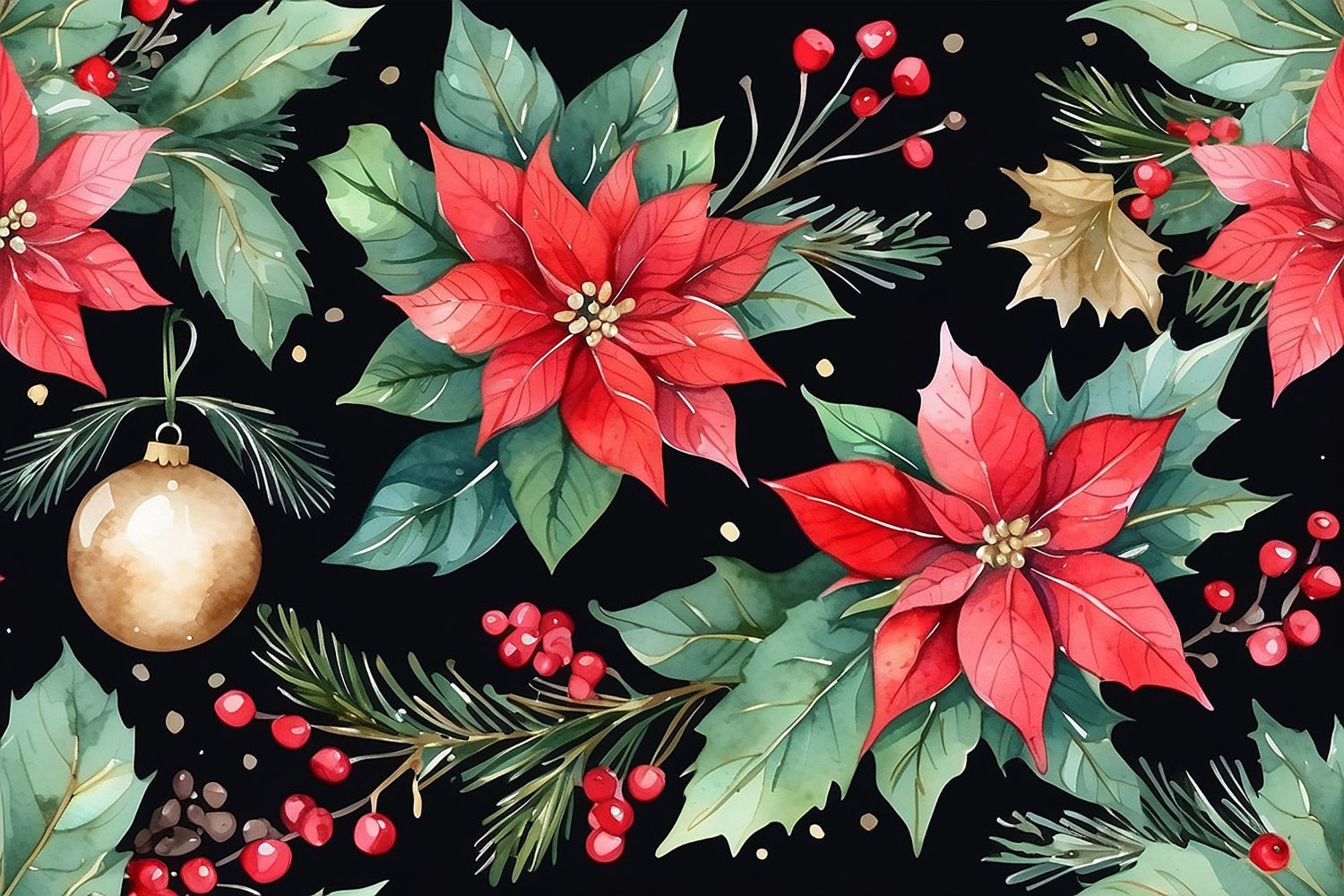 Fine Art Backdrops Classic Holiday Floral Pattern Backdrop GTY-112