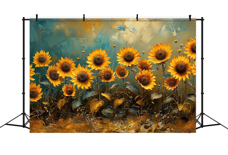 Backdrops Fine Art Golden Sunflower Bloom Backdrop GTY-116