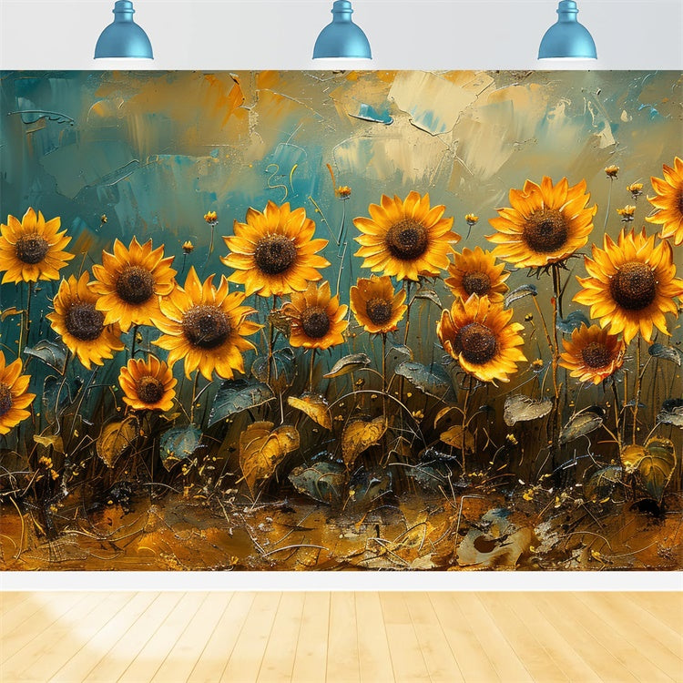 Backdrops Fine Art Golden Sunflower Bloom Backdrop GTY-116