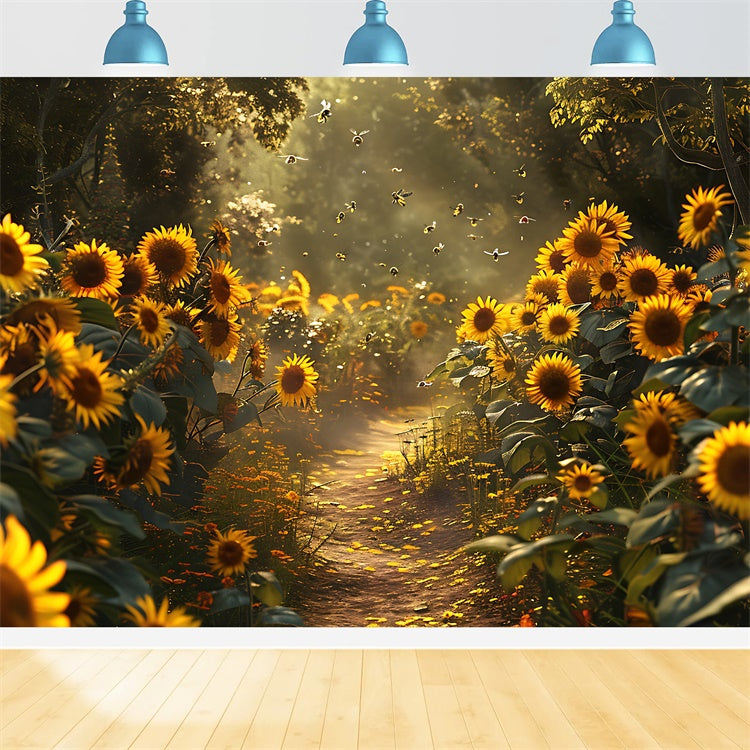 Fine Art Backdrops Enchanted Sunflower Trail Backdrop GTY-117