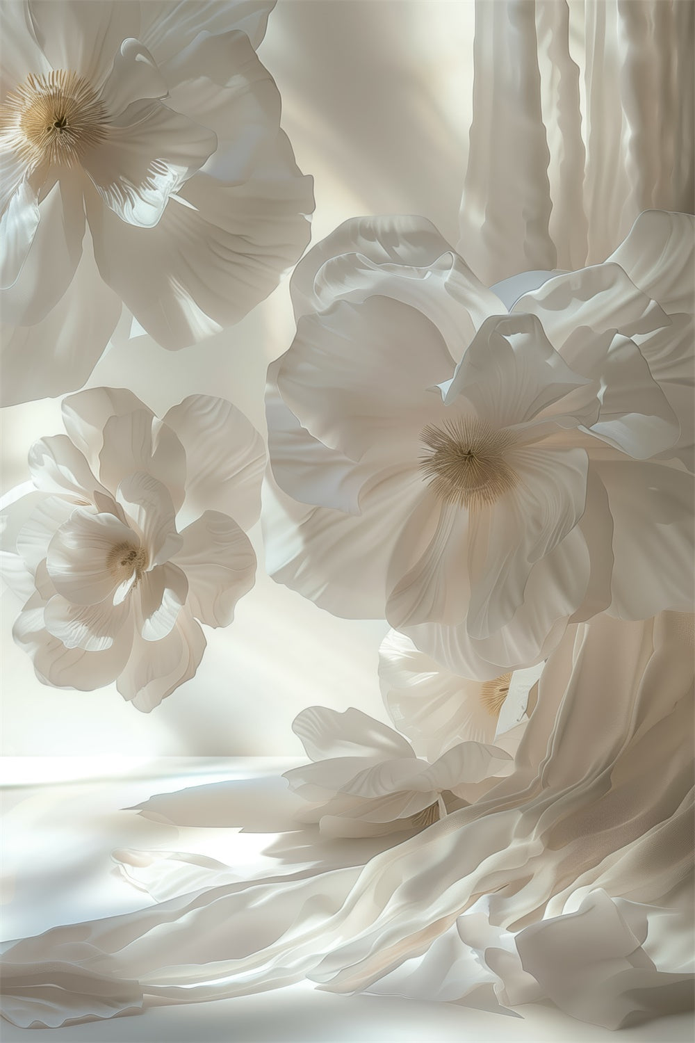 Fine Art Backdrop Graceful White Flower Serenity Backdrop GTY-119