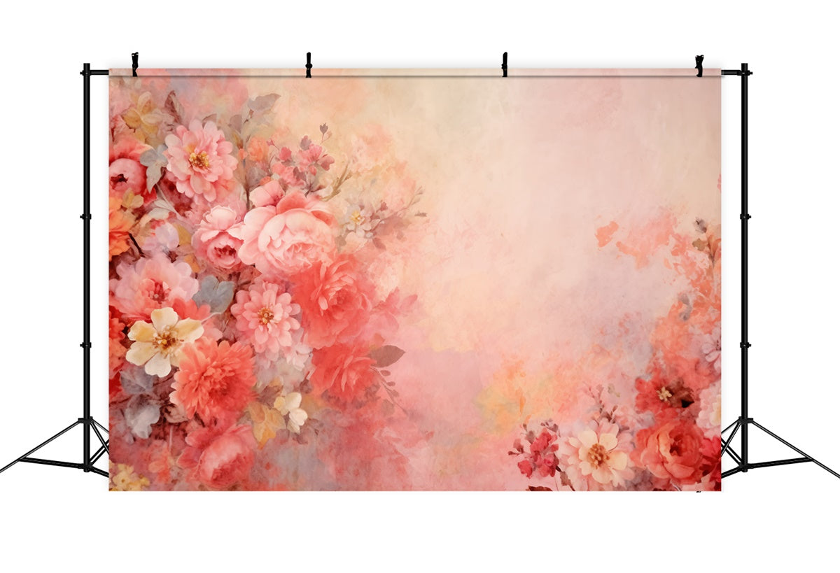 Artistic Backdrop Romantic Painted Floral Bouquet Backdrop GTY-58