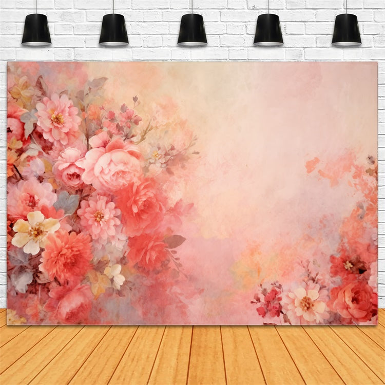 Artistic Backdrop Romantic Painted Floral Bouquet Backdrop GTY-58