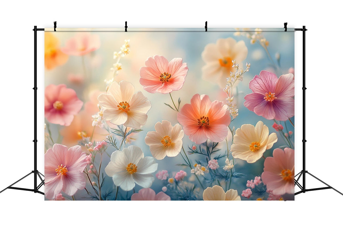 Artistic Backdrops Charming Blush Flower Field Backdrop GTY-63