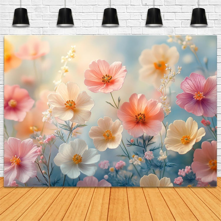 Artistic Backdrops Charming Blush Flower Field Backdrop GTY-63