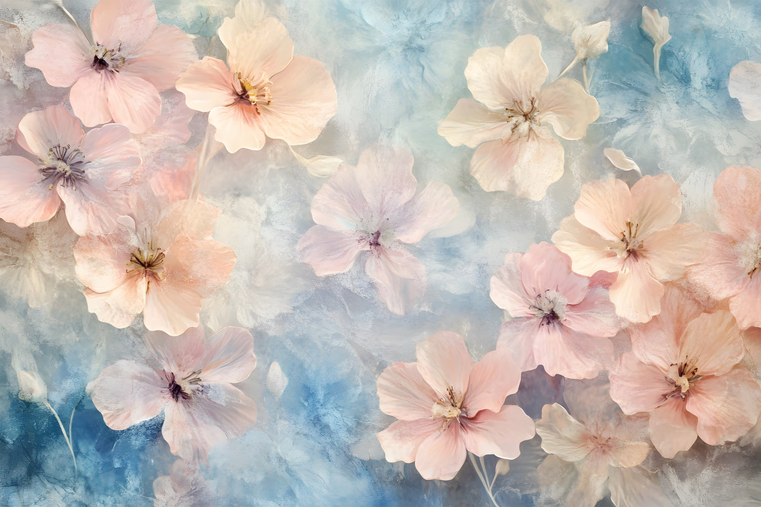 Fine Art Backdrop Soft Watercolor Blossom Backdrop GTY-64