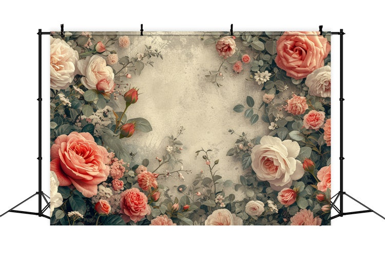 Artistic Backdrops Graceful Rose Blooming Frame Backdrop GTY-66