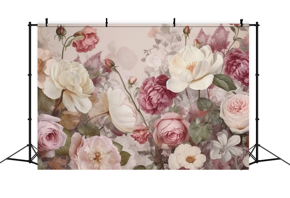 Backdrops Fine Art Vintage Rose Garden Elegance Backdrop GTY-70