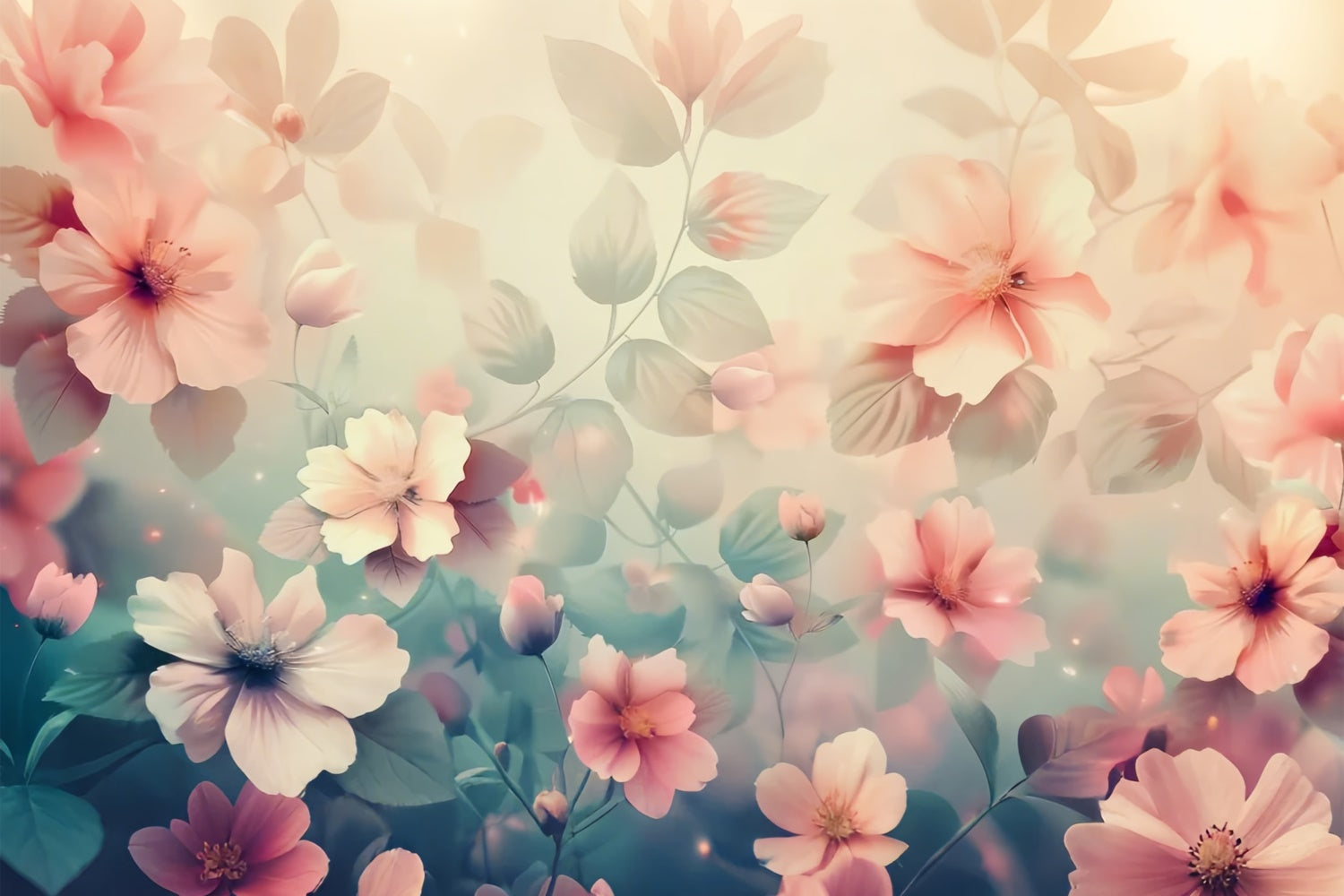 Fine Art Backdrops Enchanting Pink Floral Serenity Backdrop GTY-71