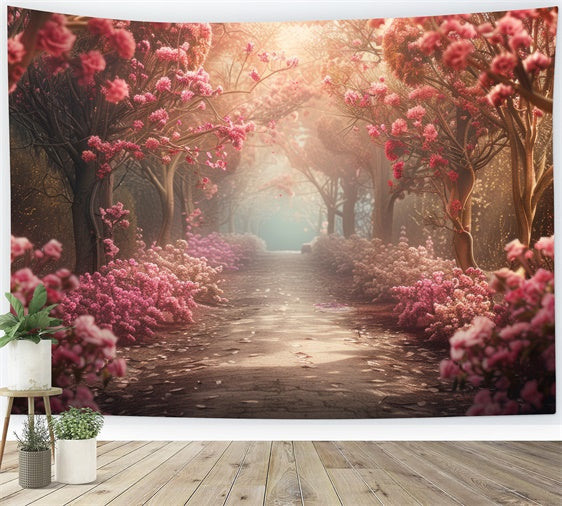 Fine Art Photography Backdrops Cherry Blossom Pathway Backdrop GTY-72