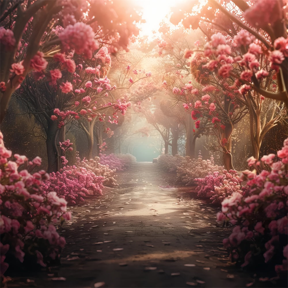 Fine Art Photography Backdrops Cherry Blossom Pathway Backdrop GTY-72