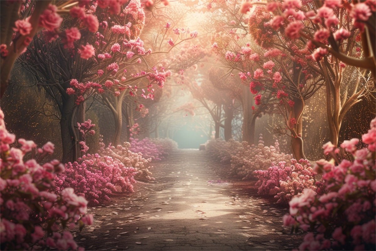 Fine Art Photography Backdrops Cherry Blossom Pathway Backdrop GTY-72