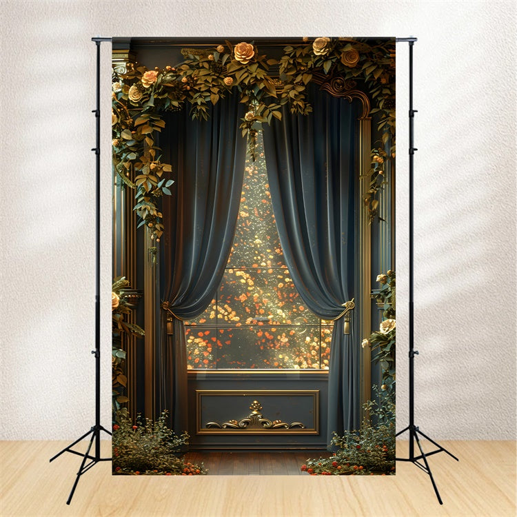 Fine Art Photography Backdrop Opulent Draped Floral Backdrop GTY-76