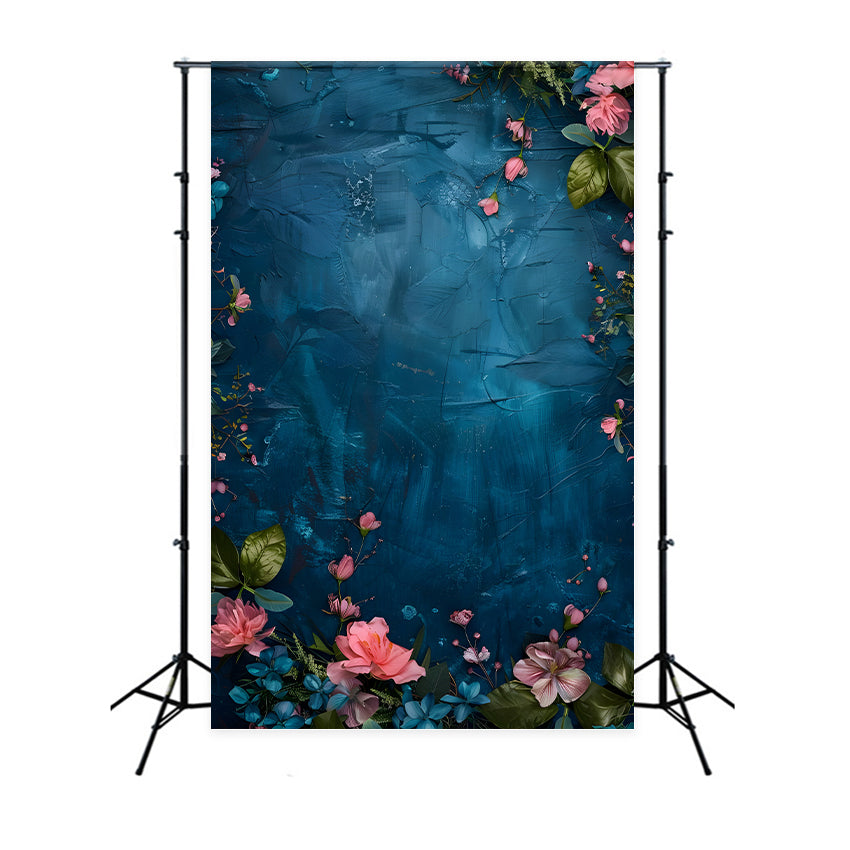 Backdrops Fine Art Textured Blue Blossom Dream Backdrop GTY-77