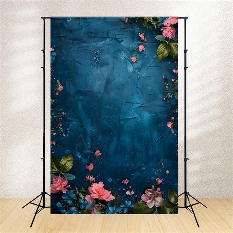 Backdrops Fine Art Textured Blue Blossom Dream Backdrop GTY-77